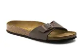 Birkenstock Madrid BF Nubuck Mocha Narrow Fit Unisex - Sandals Birkenstock - Brown - 40093-11.5 - Size: 11.5