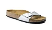 Birkenstock Madrid Birko-Flor Silver Regular Fit Women - Sandals Birkenstock - Grey - 40411-5.5 - Size: 5.5