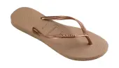 Havaianas Slim Logo Metallic Rose Gold Women - Flip Flop Havaianas - Pink - H4119875-3581-BRA-39/40 - Size: BRA-39/40