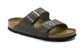 Birkenstock Arizona SFB Oiled Nubuck Leather Reg Fit Unisex - Sandals Birkenstock - Grey - 552801-4.5 - Size: 4.5
