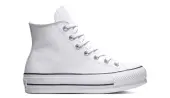 Converse Chuck Taylor All Star Platform Leather High-Top Women - Sneakers Converse - White - 561676C-5 - Size: 5