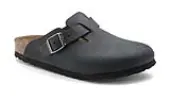 Birkenstock Boston Oiled Leather Narrow Fit Men - Sandals Birkenstock - Black - 59463-8 - Size: 8