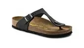 Birkenstock Gizeh Oiled Leather Black Regular Fit Women - Sandals Birkenstock - Black - 845251-2.5 - Size: 2.5