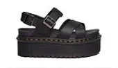 Dr. Martens Voss II Athena Leather Strap Platform Sandals Women - Sandals Dr. Martens - Black - DM30717001-7 - Size: 7