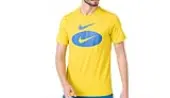 Nike Nsw Swoosh Oval T-Shirt Men - T-shirts Nike - Yellow - DM6343-709-S - Size: S
