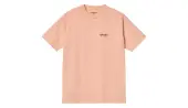 Carhartt WIP W S/S Script Embroidery T-S Grapefruit Women - T-shirts Carhartt WIP - Pink - I029074_0UN_XX-L - Size: L