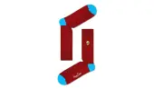 Happy Socks Ribbed Embroidery Alien Sock Unisex - Socks Happy Socks - burgundy - REALI01-4500-7.5-11.5 - Size: 7.5-11.5