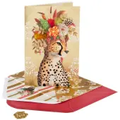 Exquisite Cheetah with Floral Crown Birthday Card Collector's Edition