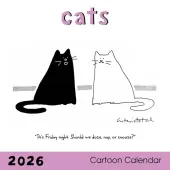 Cats Cartoon 2026 Wall Calendar