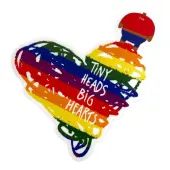 Tiny Headed Sticker Rainbow Heart Pip