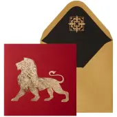 Gold Leaf Lion Greeting Card