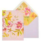 Floral 3 Panel Foldout Blank Card