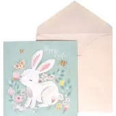 Sweet Bunny In Flowers Easter Card