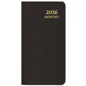 Black Monthly 2026 Pocket Planner