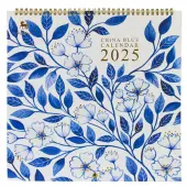 China Blue 2025 Spiral Wall Calendar