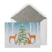 Woodland Scene with Deer Christmas Card