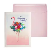 Flamingo Quilling Birthday Card