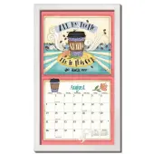 Contemporary Wall Calendar Frame - White Finish