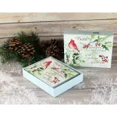 Cardinal and Berries Boxed Christmas Cards (18 pack) w/ Decorative Box by Susan Winget