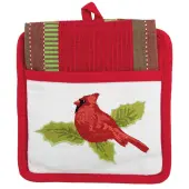 Cardinal Birdhouse Potholder With Towel Gift Set