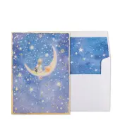 Girl on Moon Birthday Card