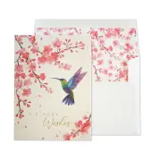 Hummingbird Birthday Card with Cherry Blossom Design
