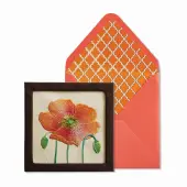 Embroidered Poppy Greeting Card