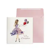 Daughter with Balloons Quilling Birthday Card