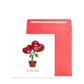 Potted Heart Plant Quilling Wife Valentine's Day Card