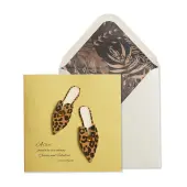 Chic Leopard Print Mules Greeting Card