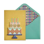 Birthday Celebration Card with Laser-Cut Cake Design