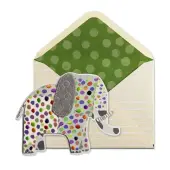 Embroidered Elephant Birthday Card