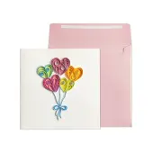 Heart Balloons Quilling Birthday Card