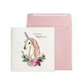 Unicorn Quilling Birthday Card