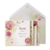 Flowers with Gold Mom Birthday Card