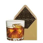 Scotch Whiskey Die-Cut Birthday Card with Foil Accents