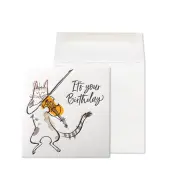 Fiddling Cat Birthday Card