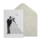 Wedding Wishes: Hand-Embellished Bride & Groom Card