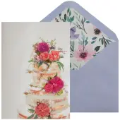 Wedding Card with Floral Cake Design