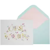 Floral Get Well Soon Card with Glitter and Rhinestones