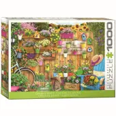 Flower Pots Fence 1000 Piece Puzzle
