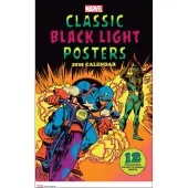 Marvel Classic Black Light Poster 2025 Wall Calendar