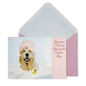 Dog in Bath Mother's Day Card