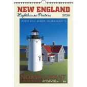 New England Lighthouses Poster 2026 Wall Calendar