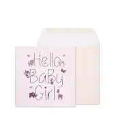 Hello Baby Girl New Baby Card