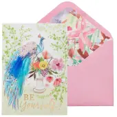 Garden Peacock Blank Card
