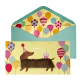 Charming Long-Haired Dachshund Birthday Greeting Card