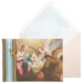 Fine Art Nativity with Angels Christmas Card