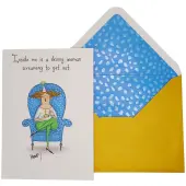 Skinny Woman Birthday Card with Art by Leslie Murray
