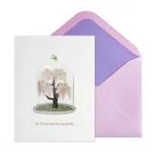 Wisteria Tree Sympathy Card with Cloche Design